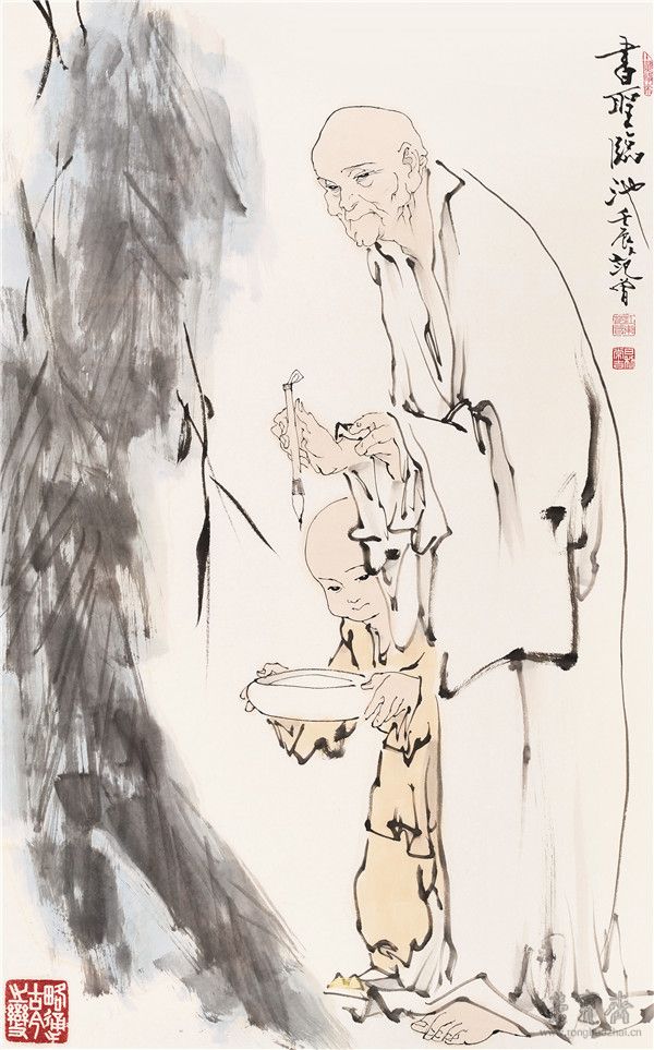 范曾 書圣臨池 100cm×62cm 紙本設色?2012年